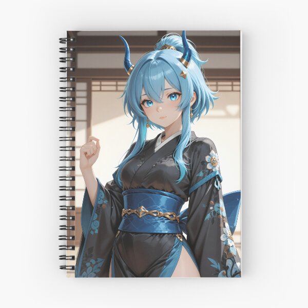 Item preview, Sapphire Oni – Elegant Blue-Haired Kimono Demon Girl designed and sold by Killington.