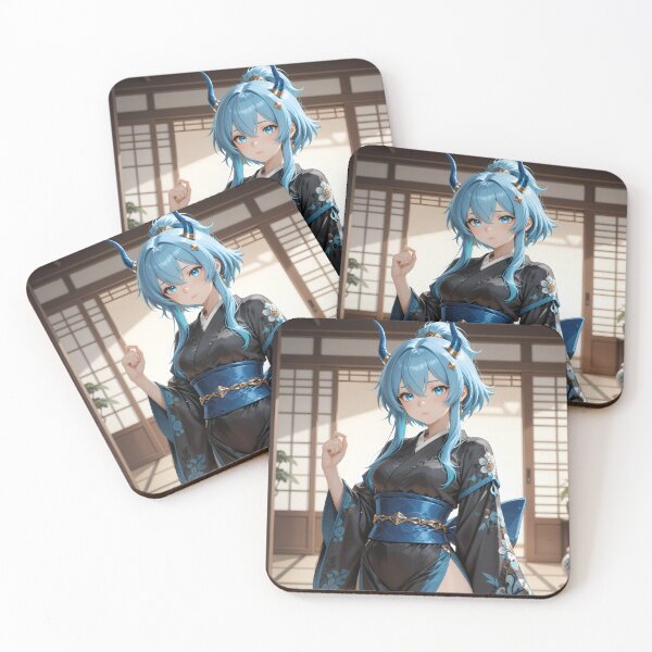 Item preview, Sapphire Oni – Elegant Blue-Haired Kimono Demon Girl designed and sold by Killington.