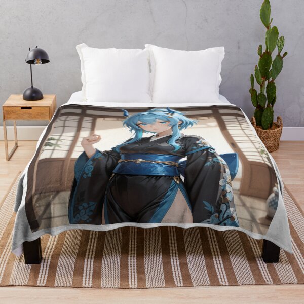 Artikelvorschau, Sapphire Oni – Elegant Blue-Haired Kimono Demon Girl entworfen und verkauft von Killington.