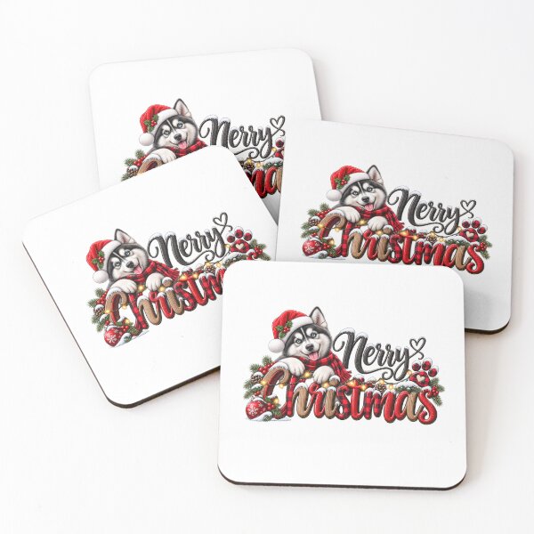 Item preview, Merry Christmas Cute Husky Holiday Design designed and sold by Wild Ink Studio by Barbara.