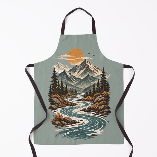Item preview, Winding River Mountain Valley Vintage Sunset designed and sold by BROHLine Studio.