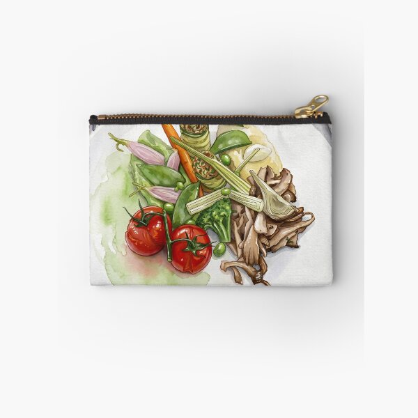 Item preview, Fresh Vegetable Medley on White Plate — Culinary digital Watercolor Art designed and sold by M.ALK.Watercolor.