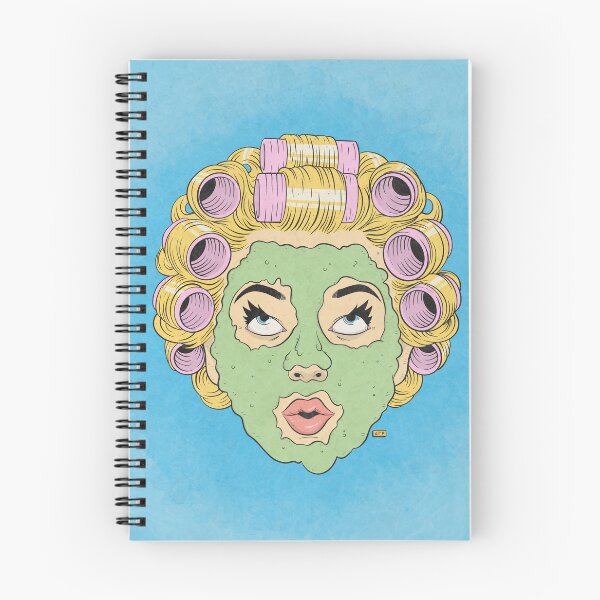 Item preview, Green Face Mask with Pink Hair Curlers Art designed and sold by DRP-art.