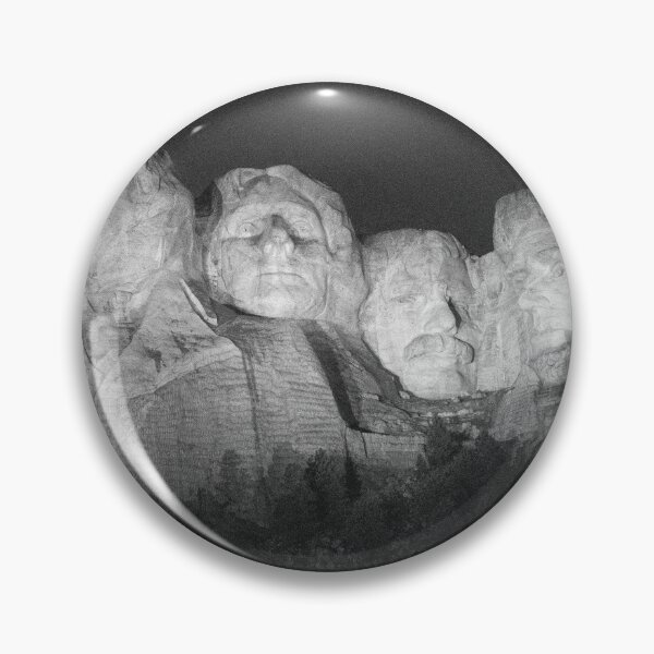 Item preview, Summit Mount Rushmore at night, the four Presidents South Dakota black and white photograph designed and sold by Astrid Arkhangelsky.