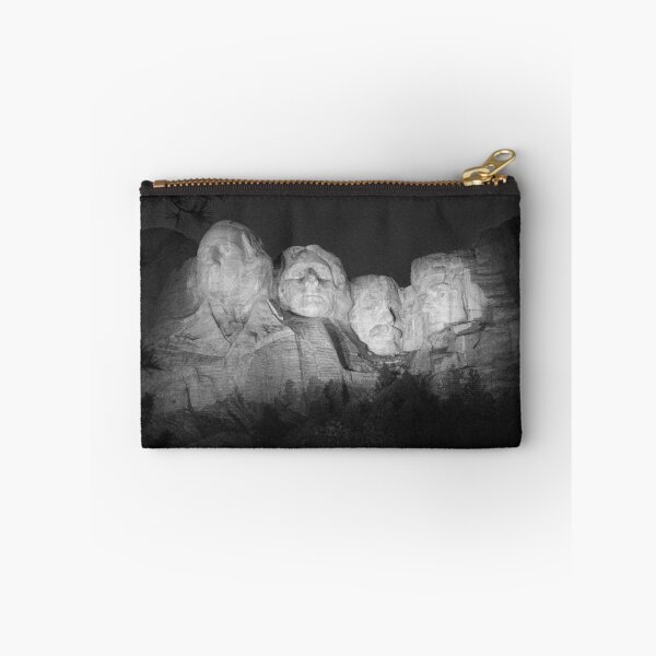 Item preview, Summit Mount Rushmore at night, the four Presidents South Dakota black and white photograph designed and sold by Astrid Arkhangelsky.