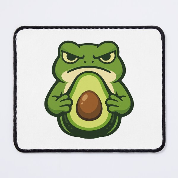Item preview, Serious Frog Cartoon with Avocado designed and sold by stylishdzign.