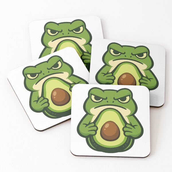 Item preview, Serious Frog Cartoon with Avocado  designed and sold by stylishdzign.