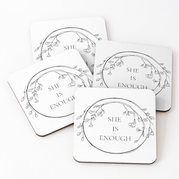 Item preview, She Is Enough - Minimalist Botanical Female Empowerment Quote designed and sold by emiliacreations.