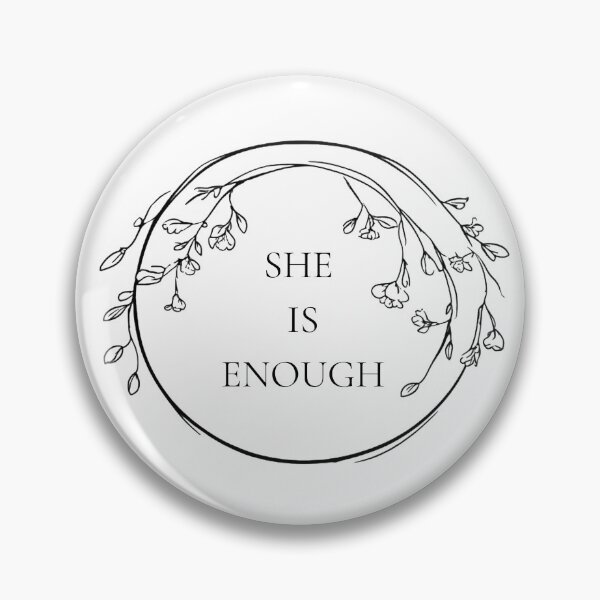 Item preview, She Is Enough - Minimalist Botanical Female Empowerment Quote designed and sold by emiliacreations.