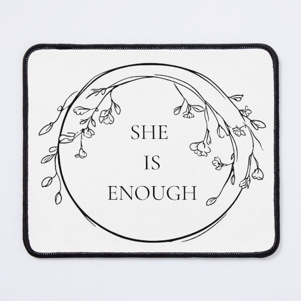 Item preview, She Is Enough - Minimalist Botanical Female Empowerment Quote designed and sold by emiliacreations.