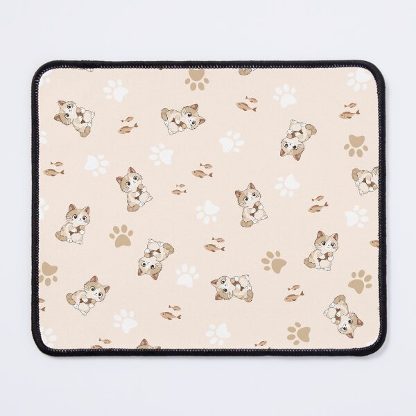Item preview, Kitten and fishy sweetness - Cream background designed and sold by LudmylArt.