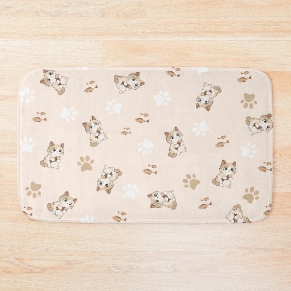 Item preview, Kitten and fishy sweetness - Cream background designed and sold by LudmylArt.