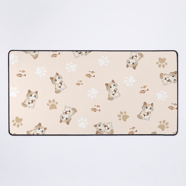 Item preview, Kitten and fishy sweetness - Cream background designed and sold by LudmylArt.