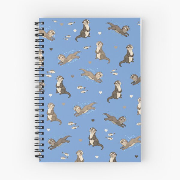 Item preview, Dynamic otters and waves - Sky blue designed and sold by LudmylArt.