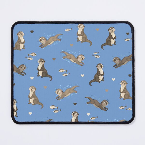 Item preview, Dynamic otters and waves - Sky blue designed and sold by LudmylArt.