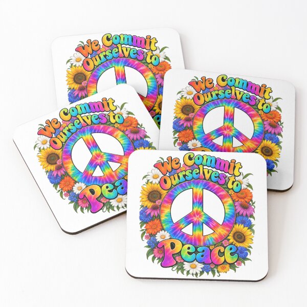 Item preview, We Commit Ourselves to Peace Colorful Peace Sign designed and sold by Witch Joseph.