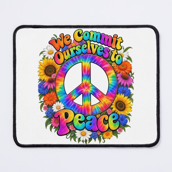 Item preview, We Commit Ourselves to Peace Colorful Peace Sign designed and sold by Witch Joseph.