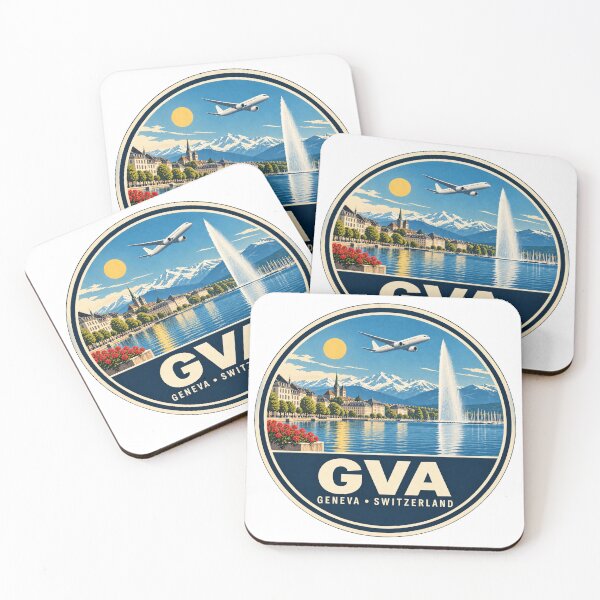 Item preview, GVA Geneva Airport Code Retro Travel Badge designed and sold by CLOUTKULT.