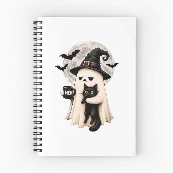 Item preview, Spooky Ghost Cat Witch Hat Meh Coffee Moon designed and sold by OlyvieArt.