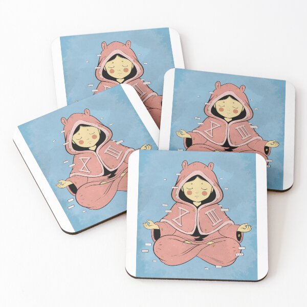 Item preview, Cute Pink Monster Meditating Zen Art designed and sold by DRP-art.