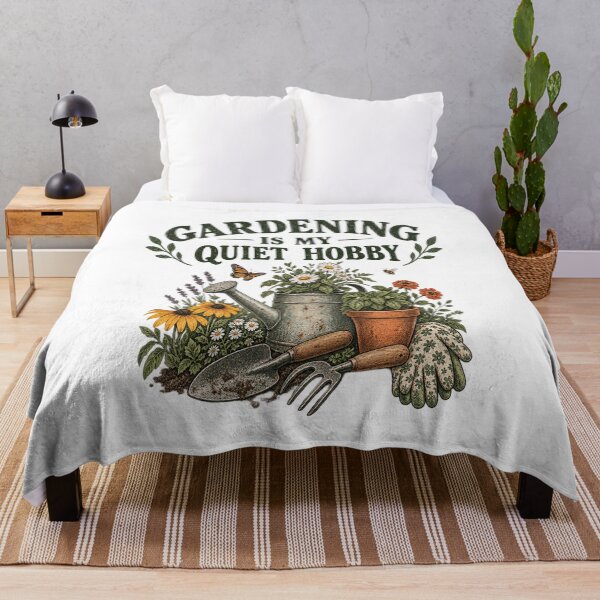 Item preview, Gardening Is My Quiet Hobby – Funny Gardener Vintage Botanical Design designed and sold by KhadijaArt ⭐⭐⭐⭐⭐.