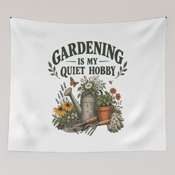 Item preview, Gardening Is My Quiet Hobby – Funny Gardener Vintage Botanical Design designed and sold by KhadijaArt ⭐⭐⭐⭐⭐.