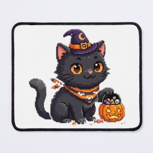 Item preview, Cute Pixel Art Halloween Cat - Spooky Witchy Black Cat designed and sold by cutbeastfactory.