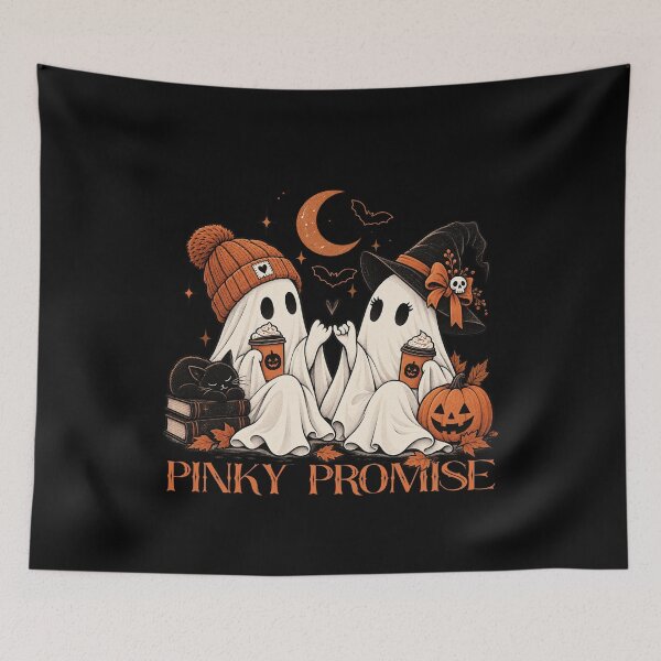 Item preview, Pinky Promise Halloween – Cute Ghost Best Friends designed and sold by EnchantedOwl.