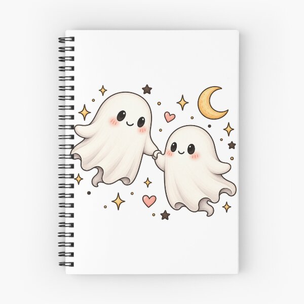 Item preview, Cute Ghost Best Friends – Holding Hands Under the Moon designed and sold by KateVil.