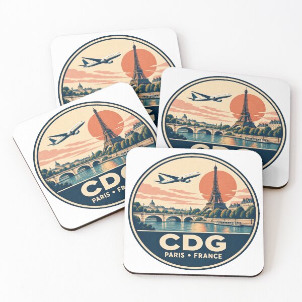 Item preview, CDG Paris Airport Code Retro Travel Badge designed and sold by CLOUTKULT.