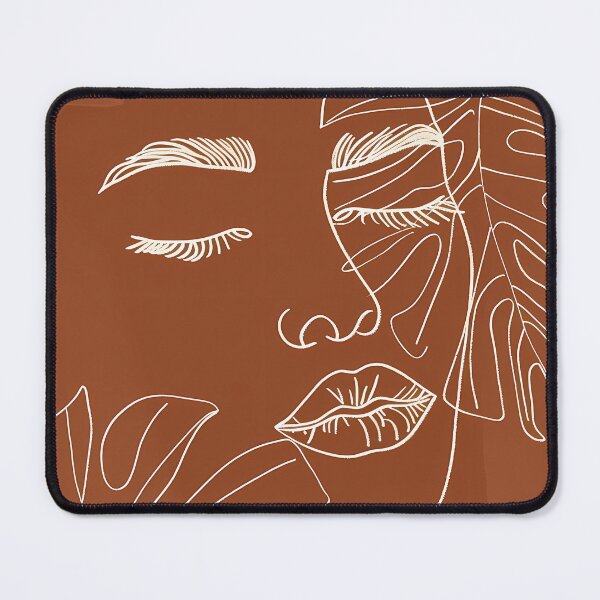 Item preview, Terracotta Boho Woman Face & Monstera Line Art designed and sold by Artdavesalzburg.