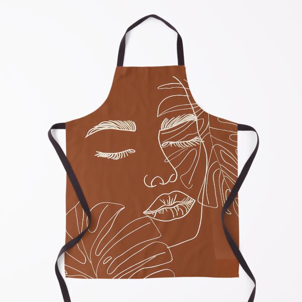 Artikelvorschau, Terracotta Boho Woman Face & Monstera Line Art entworfen und verkauft von Artdavesalzburg.