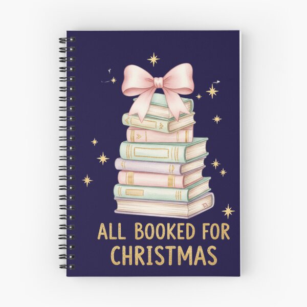 Item preview, All Booked for Christmas Pastel Bookworm Design designed and sold by Marie Gems.