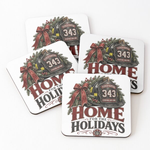 Item preview, Home for the Holidays Firefighter Christmas Design designed and sold by Marie Gems.