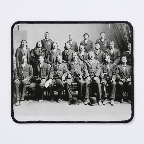 Item preview, 1889 delegation of Sioux Native American chiefs, Washington DC vintage black and white photograph designed and sold by Astrid Arkhangelsky.