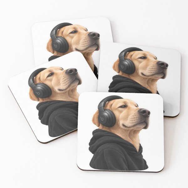 Item preview, Cool Labrador Dog Wearing Headphones and Hoodie designed and sold by Snurly.