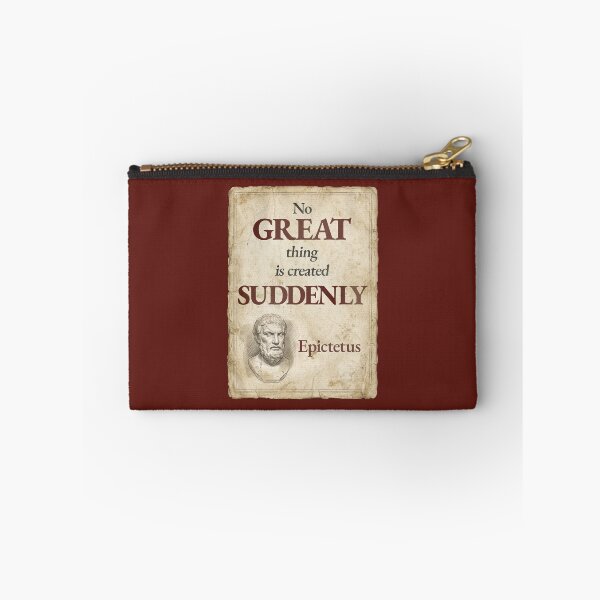Item preview, No Great Thing Is Created Suddenly - Epictetus - Vintage Distressed Stoic Quote - Roman Red Version designed and sold by Stoic Core.