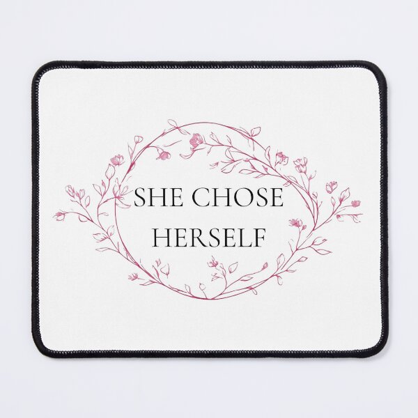 Item preview, She Chose Herself - Pink Floral Female Empowerment Quote designed and sold by emiliacreations.