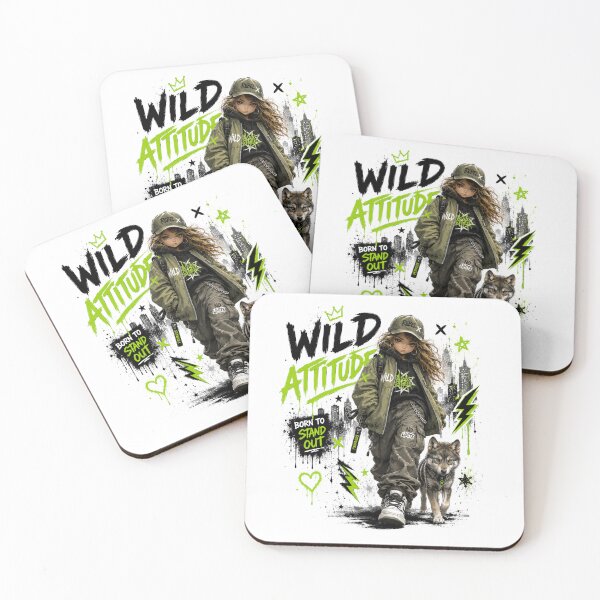 Item preview, Wild Attitude Streetwear Girl and Wolf designed and sold by Onviton.
