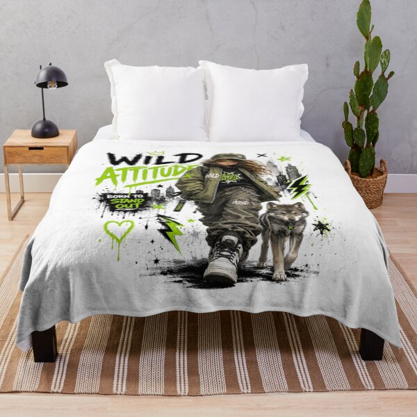 Item preview, Wild Attitude Streetwear Girl and Wolf designed and sold by Onviton.
