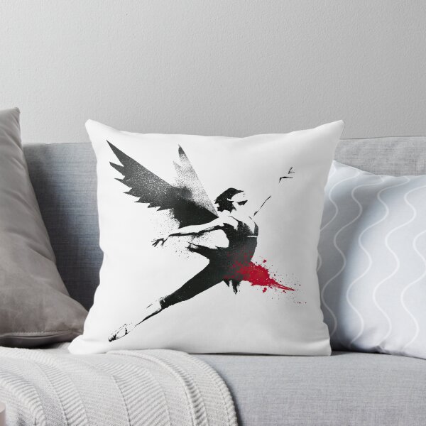 Item preview, Angelic Winged Ballerina Leaping Street Stencil Art designed and sold by EdvvinStudios.