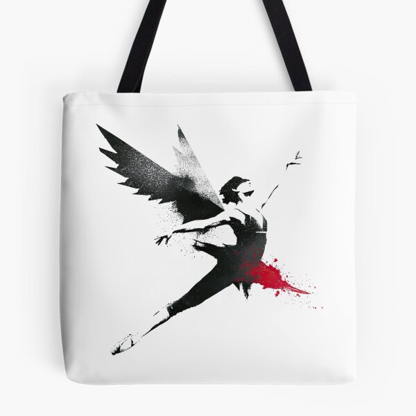 Item preview, Angelic Winged Ballerina Leaping Street Stencil Art designed and sold by EdvvinStudios.