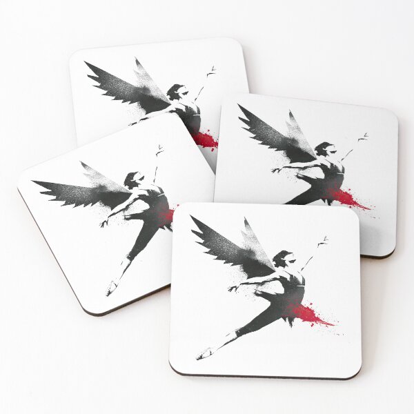 Item preview, Angelic Winged Ballerina Leaping Street Stencil Art designed and sold by EdvvinStudios.