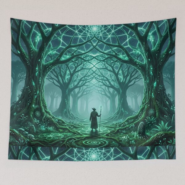 Item preview, Glowing Green Bioluminescent Forest Sacred Geometry | Monkeybusiness designed and sold by monkeybusiness.pt.