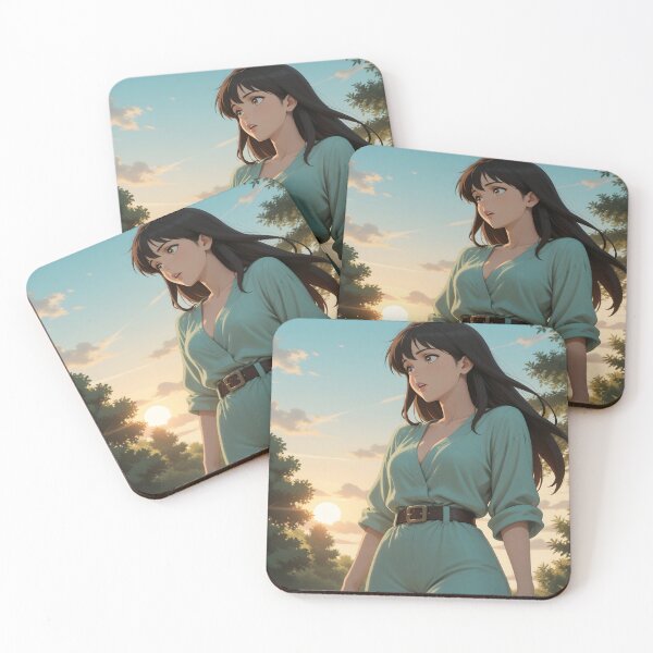 Item preview, Golden Hour Serenity – Dreamy Sunset Anime Girl designed and sold by Killington.