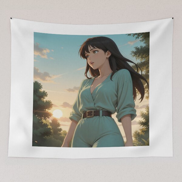 Item preview, Golden Hour Serenity – Dreamy Sunset Anime Girl designed and sold by Killington.