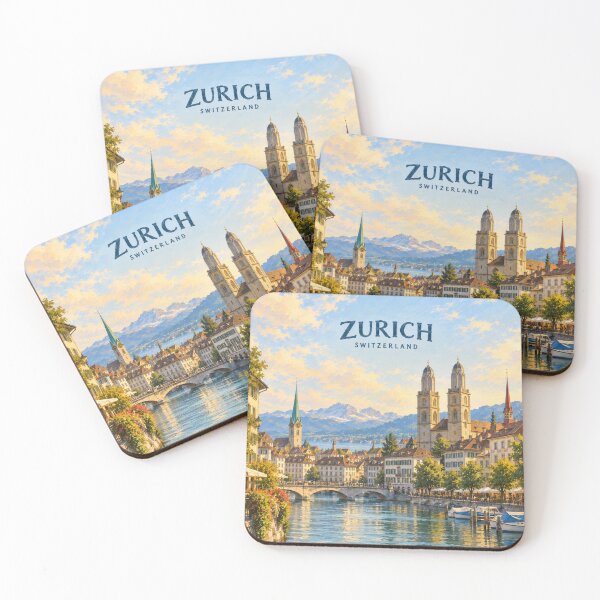 Item preview, Zurich Painterly Swiss City Impression designed and sold by MichaeIRellov.