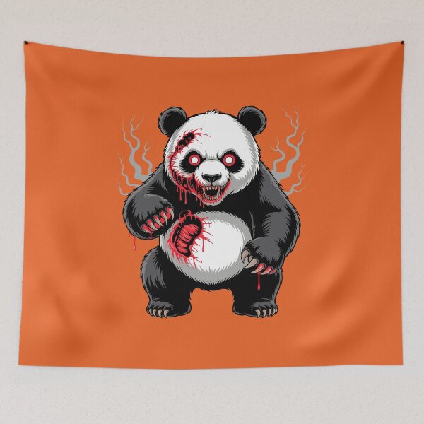 Item preview, Zombie Panda Scary Halloween Horror Creepy Undead Design designed and sold by styleonestaa.