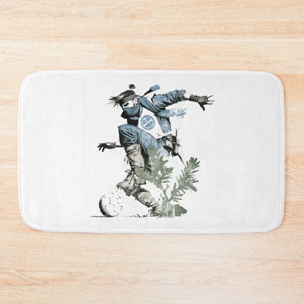Item preview, Dynamic Soccer Player Bicycle Kick Stencil Fusion designed and sold by EdvvinStudios.