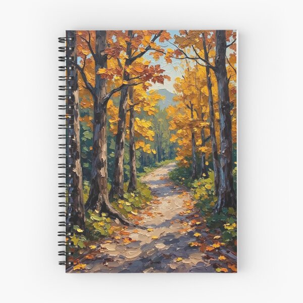 Item preview, Golden Forest Path – Autumn Oil Painting designed and sold by nhk999.